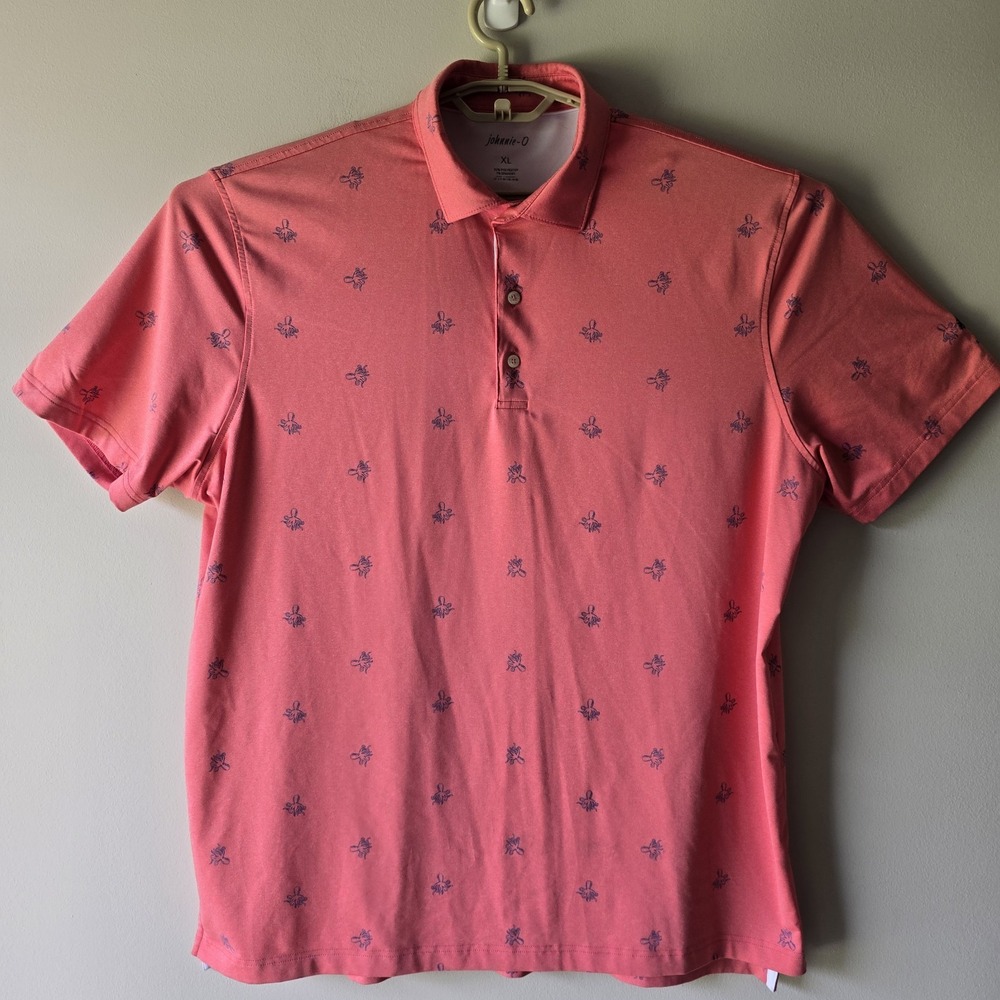 Johnnie-O Polo Shirt Peachy Pink Adult XL‎ Casual Mens Beach, Summer, Beachcore